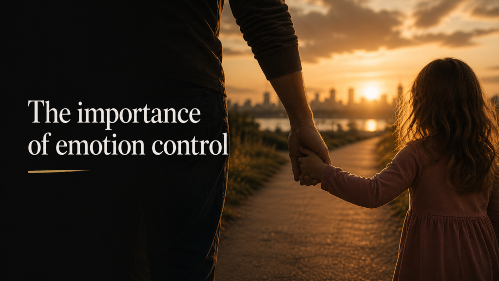 Father holding hand of daughter